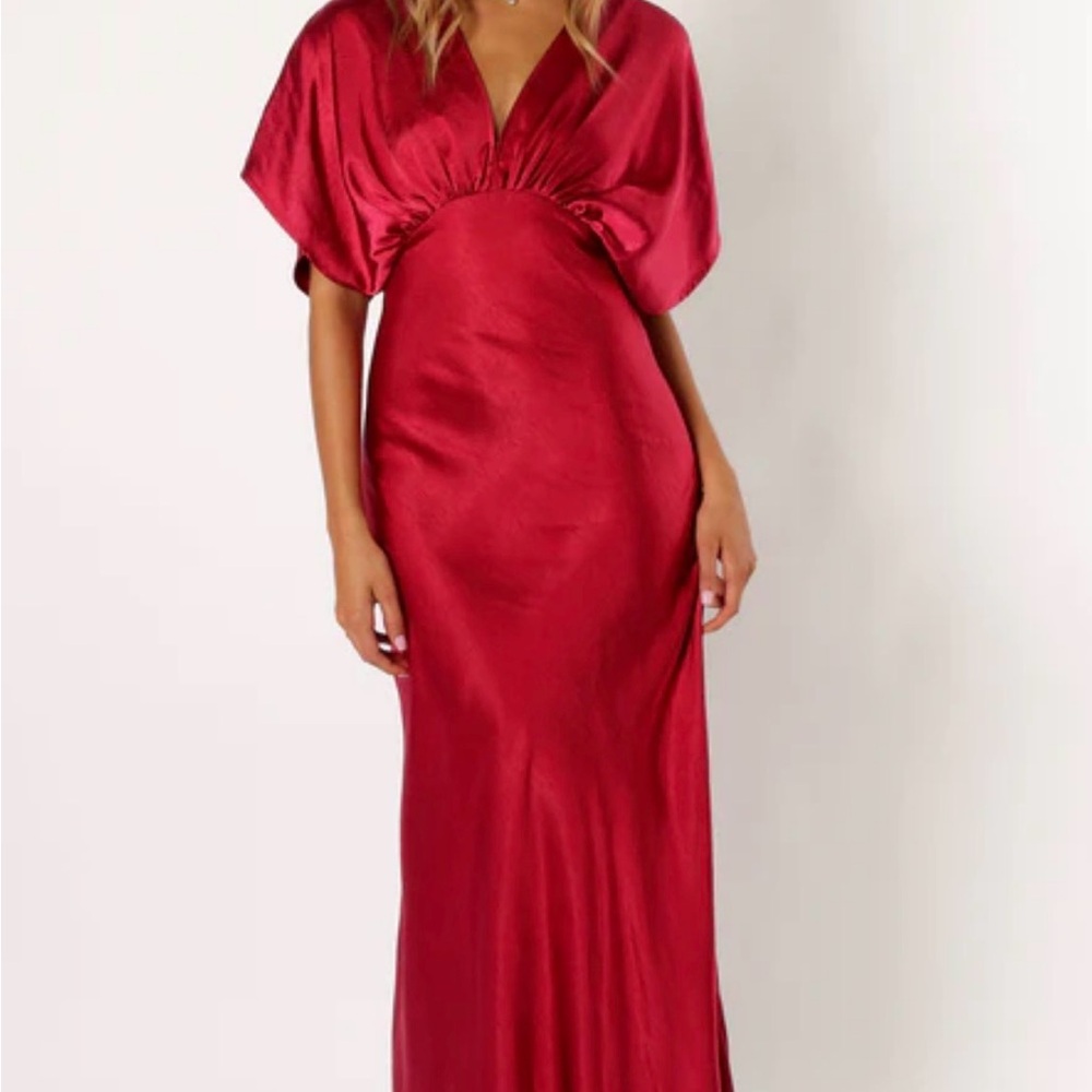 Petal & Pup Ruby Satin Maxi Dress